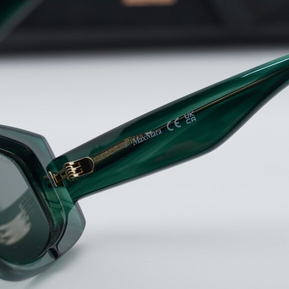 Max Mara GLIMPES6 MM0125 98N Geometric Sunglasses - Striped Green/Green main image 4
